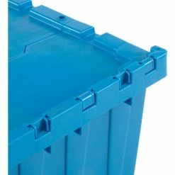 Global Industrial™ Plastic Attached Lid Shipping & Storage Container 25-1/4x16-1/4x13-3/4 Blue -Containers & Organizers Sales Store 257812BL 08
