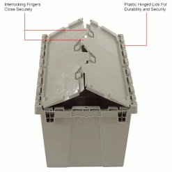 Global Industrial Plastic Attached Lid Shipping & Storage Container 25-1/4x16-1/4x13-3/4 Gray 33 Global Industrial Plastic Attached Lid Shipping & Storage Container 25-1/4x16-1/4x13-3/4 Gray -Containers & Organizers Sales Store 257812IN 2wco