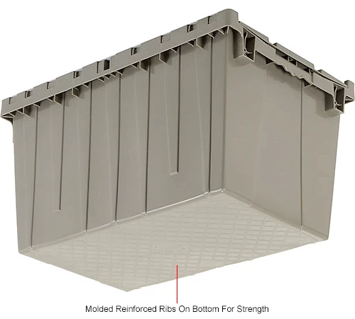 Global Industrial Plastic Attached Lid Shipping & Storage Container 25-1/4x16-1/4x13-3/4 Gray 18 Global Industrial Plastic Attached Lid Shipping & Storage Container 25-1/4x16-1/4x13-3/4 Gray - Image 18