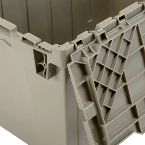 Global Industrial Plastic Attached Lid Shipping & Storage Container 25-1/4x16-1/4x13-3/4 Gray 10 Global Industrial Plastic Attached Lid Shipping & Storage Container 25-1/4x16-1/4x13-3/4 Gray - Image 10