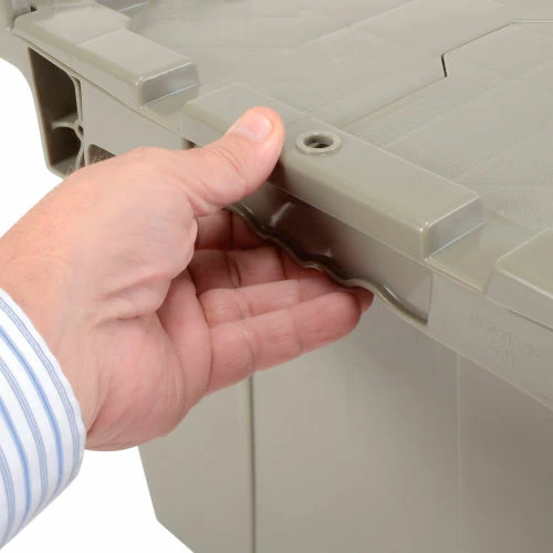 Global Industrial Plastic Attached Lid Shipping & Storage Container 25-1/4x16-1/4x13-3/4 Gray 13 Global Industrial Plastic Attached Lid Shipping & Storage Container 25-1/4x16-1/4x13-3/4 Gray - Image 13