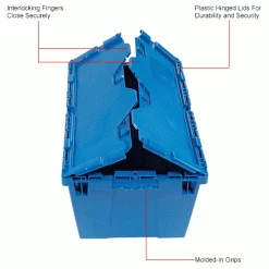 Global Industrial Plastic Attached Lid Shipping & Storage Container 23-3/4x19-1/4x12-1/2 Blue 30 Global Industrial Plastic Attached Lid Shipping & Storage Container 23-3/4x19-1/4x12-1/2 Blue -Containers & Organizers Sales Store 257813BLIN 2wco