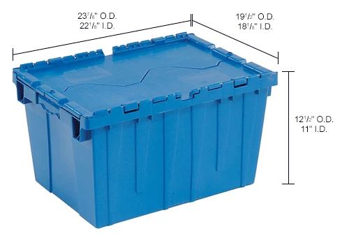 Global Industrial Plastic Attached Lid Shipping & Storage Container 23-3/4x19-1/4x12-1/2 Blue 17 Global Industrial Plastic Attached Lid Shipping & Storage Container 23-3/4x19-1/4x12-1/2 Blue - Image 17