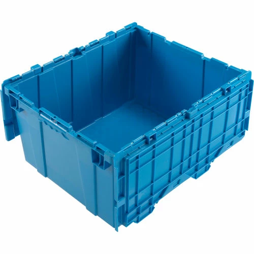 Global Industrial Plastic Attached Lid Shipping & Storage Container 23-3/4x19-1/4x12-1/2 Blue 2 Global Industrial Plastic Attached Lid Shipping & Storage Container 23-3/4x19-1/4x12-1/2 Blue - Image 2