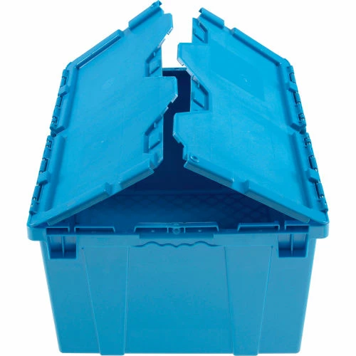 Global Industrial Plastic Attached Lid Shipping & Storage Container 23-3/4x19-1/4x12-1/2 Blue 5 Global Industrial Plastic Attached Lid Shipping & Storage Container 23-3/4x19-1/4x12-1/2 Blue - Image 5