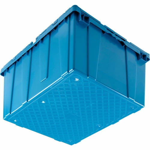 Global Industrial Plastic Attached Lid Shipping & Storage Container 23-3/4x19-1/4x12-1/2 Blue 6 Global Industrial Plastic Attached Lid Shipping & Storage Container 23-3/4x19-1/4x12-1/2 Blue - Image 6
