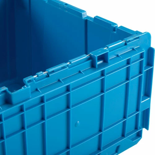 Global Industrial Plastic Attached Lid Shipping & Storage Container 23-3/4x19-1/4x12-1/2 Blue 8 Global Industrial Plastic Attached Lid Shipping & Storage Container 23-3/4x19-1/4x12-1/2 Blue - Image 8