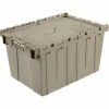 Global Industrial™ Plastic Shipping/Storage Tote w/Attached Lid, 23-3/4"x19-1/4"x12-1/2", Gray