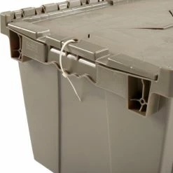 Global Industrial™ Plastic Shipping/Storage Tote w/Attached Lid, 23-3/4"x19-1/4"x12-1/2", Gray -Containers & Organizers Sales Store 257813GY 08