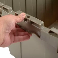 Global Industrial™ Plastic Shipping/Storage Tote w/Attached Lid, 23-3/4"x19-1/4"x12-1/2", Gray -Containers & Organizers Sales Store 257813GY 09