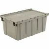 Global Industrial Shipping & Storage Container w/Attached Lid, 27-3/16"x16-5/8"x12-1/2", Gray