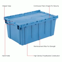 Global Industrial Plastic Attached Lid Shipping and Storage Container 27-3/16x16-5/8x12-1/2 BL 33 Global Industrial Plastic Attached Lid Shipping and Storage Container 27-3/16x16-5/8x12-1/2 BL -Containers & Organizers Sales Store 257814BLIN 1wco