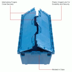 Global Industrial Plastic Attached Lid Shipping and Storage Container 27-3/16x16-5/8x12-1/2 BL 34 Global Industrial Plastic Attached Lid Shipping and Storage Container 27-3/16x16-5/8x12-1/2 BL -Containers & Organizers Sales Store 257814BLIN 2wco