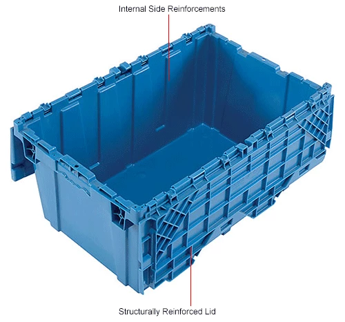 Global Industrial Plastic Attached Lid Shipping and Storage Container 27-3/16x16-5/8x12-1/2 BL 16 Global Industrial Plastic Attached Lid Shipping and Storage Container 27-3/16x16-5/8x12-1/2 BL - Image 16