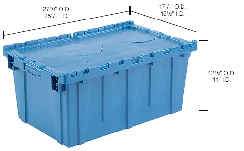 Global Industrial Plastic Attached Lid Shipping and Storage Container 27-3/16x16-5/8x12-1/2 BL 19 Global Industrial Plastic Attached Lid Shipping and Storage Container 27-3/16x16-5/8x12-1/2 BL - Image 19