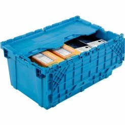 Global Industrial Plastic Attached Lid Shipping and Storage Container 27-3/16x16-5/8x12-1/2 BL 23 Global Industrial Plastic Attached Lid Shipping and Storage Container 27-3/16x16-5/8x12-1/2 BL -Containers & Organizers Sales Store 257814BL 03 1
