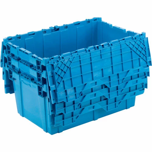 Global Industrial Plastic Attached Lid Shipping and Storage Container 27-3/16x16-5/8x12-1/2 BL 6 Global Industrial Plastic Attached Lid Shipping and Storage Container 27-3/16x16-5/8x12-1/2 BL - Image 6