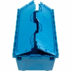 Global Industrial Plastic Attached Lid Shipping and Storage Container 27-3/16x16-5/8x12-1/2 BL 26 Global Industrial Plastic Attached Lid Shipping and Storage Container 27-3/16x16-5/8x12-1/2 BL -Containers & Organizers Sales Store 257814BL 06 1