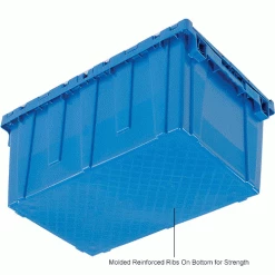 Attached Lid Shipping Container 27-3/16 x 16-5/8 x 12-1/2 Blue with Dolly Combo -Containers & Organizers Sales Store 257814BL 5wco