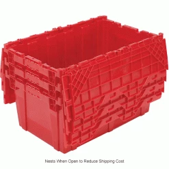 Attached Lid Shipping Container 27-3/16 x 16-5/8 x 12-1/2 Red with Dolly Combo 55 Attached Lid Shipping Container 27-3/16 x 16-5/8 x 12-1/2 Red with Dolly Combo -Containers & Organizers Sales Store 257814RD 4wco