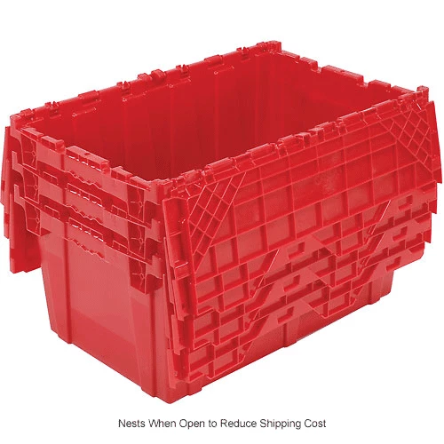 Attached Lid Shipping Container 27-3/16 x 16-5/8 x 12-1/2 Red with Dolly Combo 24 Attached Lid Shipping Container 27-3/16 x 16-5/8 x 12-1/2 Red with Dolly Combo - Image 24