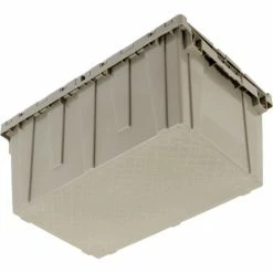 Global Industrial™ Shipping & Storage Container w/Attached Lid, 27-3/16"x16-5/8"x12-1/2", Gray -Containers & Organizers Sales Store 257814 07