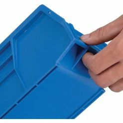 Global Industrial™ Plastic Stack & Hang Bin, 4-1/8"W x 10-7/8"D x 4"H, Blue - Pkg Qty 12 -Containers & Organizers Sales Store 257901BL 13