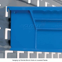 Global Industrial™ Plastic Stack & Hang Bin, 4-1/8"W x 10-7/8"D x 4"H, Blue - Pkg Qty 12 -Containers & Organizers Sales Store 257901BL 6wco