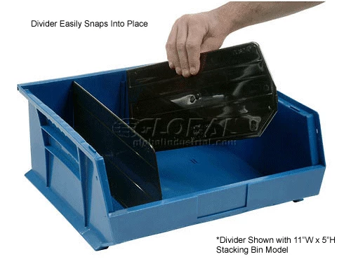 Divider DUS265 for 18"D x 9"H Stacking Bin Pack of 6 3 Divider DUS265 for 18"D x 9"H Stacking Bin Pack of 6 - Image 3