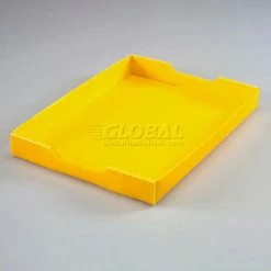 Global Industrial™ Corrugated Plastic Postal Mail Tote With Lid 18-1/2x13-1/4x12 Yellow - Pkg Qty 10 -Containers & Organizers Sales Store 257916YL 01