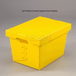 Global Industrial™ Corrugated Plastic Postal Mail Tote Lid Yellow - Pkg Qty 10 -Containers & Organizers Sales Store 257916YL 3wco