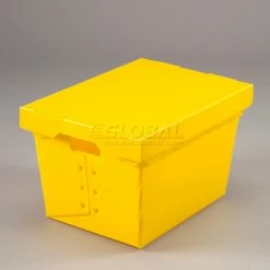 Global Industrial™ Corrugated Plastic Postal Mail Tote Lid Yellow - Pkg Qty 10 -Containers & Organizers Sales Store 257920YL 1