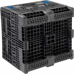 ORBIS KD3230-25 BulkPak Folding Bulk Shipping Container - 32"L x 30"W x 25"H, 1500 Lb. Cap. Black -Containers & Organizers Sales Store 268644 10