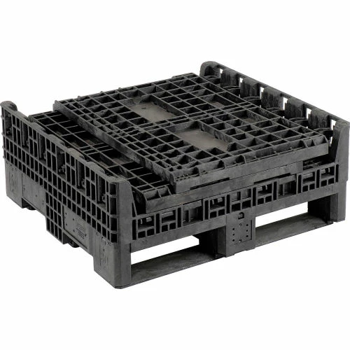 ORBIS KD3230-34 BulkPak Folding Bulk Shipping Container - 32"L x 30"W x 34"H, 2000 Lb. Cap. Black 4 ORBIS KD3230-34 BulkPak Folding Bulk Shipping Container - 32"L x 30"W x 34"H, 2000 Lb. Cap. Black - Image 4