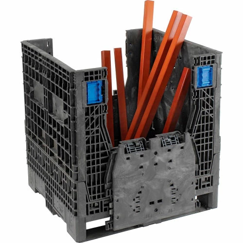 ORBIS KD3230-34 BulkPak Folding Bulk Shipping Container - 32"L x 30"W x 34"H, 2000 Lb. Cap. Black 7 ORBIS KD3230-34 BulkPak Folding Bulk Shipping Container - 32"L x 30"W x 34"H, 2000 Lb. Cap. Black - Image 7