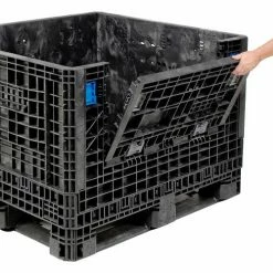 ORBIS HDMP4845-34-22 BulkPak Folding Bulk Shipping Container - 48"L x 45"W x 34"H, 1800 Lb Cap Black -Containers & Organizers Sales Store 268647 05