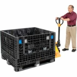 ORBIS HDMP4845-34-22 BulkPak Folding Bulk Shipping Container - 48"L x 45"W x 34"H, 1800 Lb Cap Black -Containers & Organizers Sales Store 268647 13