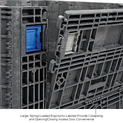 ORBIS GP4048-39 BulkPak Folding Bulk Shipping Container - 48"L x 40"W x 39"H, 2000 Lb. Cap. Black 19 ORBIS GP4048-39 BulkPak Folding Bulk Shipping Container - 48"L x 40"W x 39"H, 2000 Lb. Cap. Black - Image 19