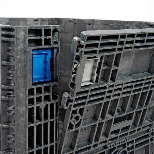 ORBIS GP4048-39 BulkPak Folding Bulk Shipping Container - 48"L x 40"W x 39"H, 2000 Lb. Cap. Black 4 ORBIS GP4048-39 BulkPak Folding Bulk Shipping Container - 48"L x 40"W x 39"H, 2000 Lb. Cap. Black - Image 4