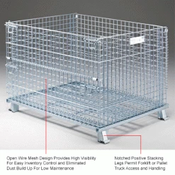 Nashville Wire Products Folding Wire Container GC404830S4 48x40x36-1/2 3000-4000 Lb Cap.Drop Gate 48" Side -Containers & Organizers Sales Store 269410IN 2wco