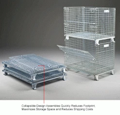 Nashville Wire Products Folding Wire Container GC404830S4 48x40x36-1/2 3000-4000 Lb Cap.Drop Gate 48" Side -Containers & Organizers Sales Store 269410IN 3wco