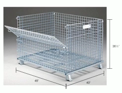 Nashville Wire Products Folding Wire Container GC404830S4 48x40x36-1/2 3000-4000 Lb Cap.Drop Gate 48" Side -Containers & Organizers Sales Store 269410IN dim