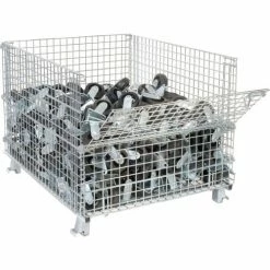 Nashville Wire Products Folding Wire Container GC404830E4 48x40x36-1/2 3000-4000 Lb Cap.Drop Gate 40" Side