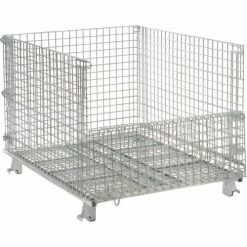 Nashville Wire Products Folding Wire Container GC404830E4 48x40x36-1/2 3000-4000 Lb Cap.Drop Gate 40" Side -Containers & Organizers Sales Store 269411 02