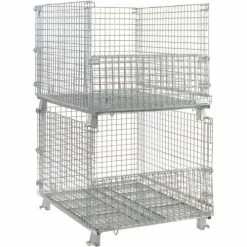 Nashville Wire Products Folding Wire Container GC404830E4 48x40x36-1/2 3000-4000 Lb Cap.Drop Gate 40" Side -Containers & Organizers Sales Store 269411 08