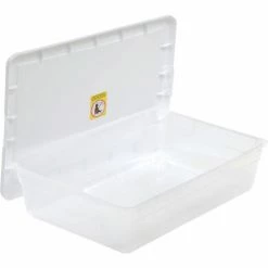 Sterilite 16558010 Clear Storage Tote With Lid 28 Quart 23x16-1/4x6 - Pkg Qty 10