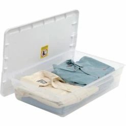 Sterilite 16558010 Clear Storage Tote With Lid 28 Quart 23x16-1/4x6 - Pkg Qty 10 -Containers & Organizers Sales Store 269459 02