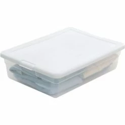 Sterilite 16558010 Clear Storage Tote With Lid 28 Quart 23x16-1/4x6 - Pkg Qty 10 -Containers & Organizers Sales Store 269459 04