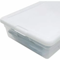 Sterilite 16558010 Clear Storage Tote With Lid 28 Quart 23x16-1/4x6 - Pkg Qty 10 -Containers & Organizers Sales Store 269459 05