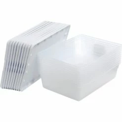 Sterilite 16558010 Clear Storage Tote With Lid 28 Quart 23x16-1/4x6 - Pkg Qty 10 -Containers & Organizers Sales Store 269459 09